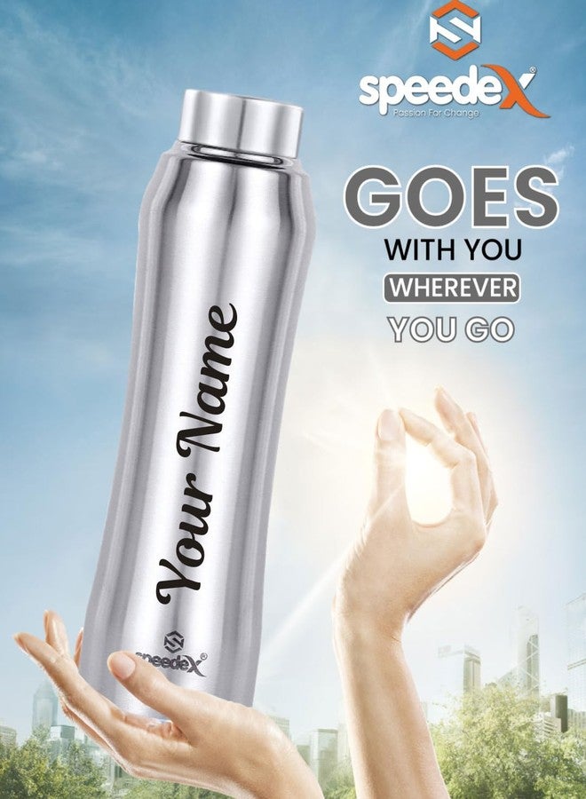 Speedex Stainless Steel Glacia Customised Matt Water Bottle 1 Litre with Steel Cap Leak-Proof, Durable, Lightweight | Ideal for Office, School, Travel | Single Bottle (1000ml) - Image 3